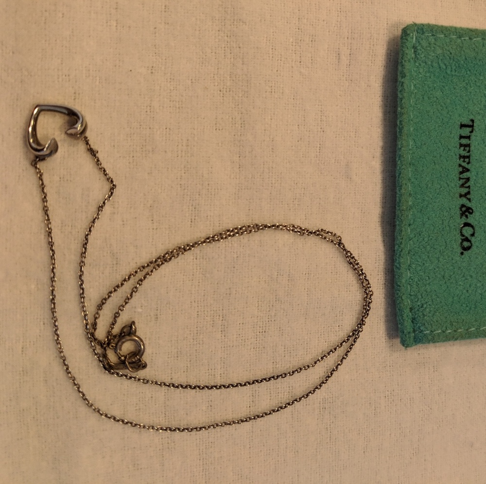 Tiffany & Co open heart pendant necklace
